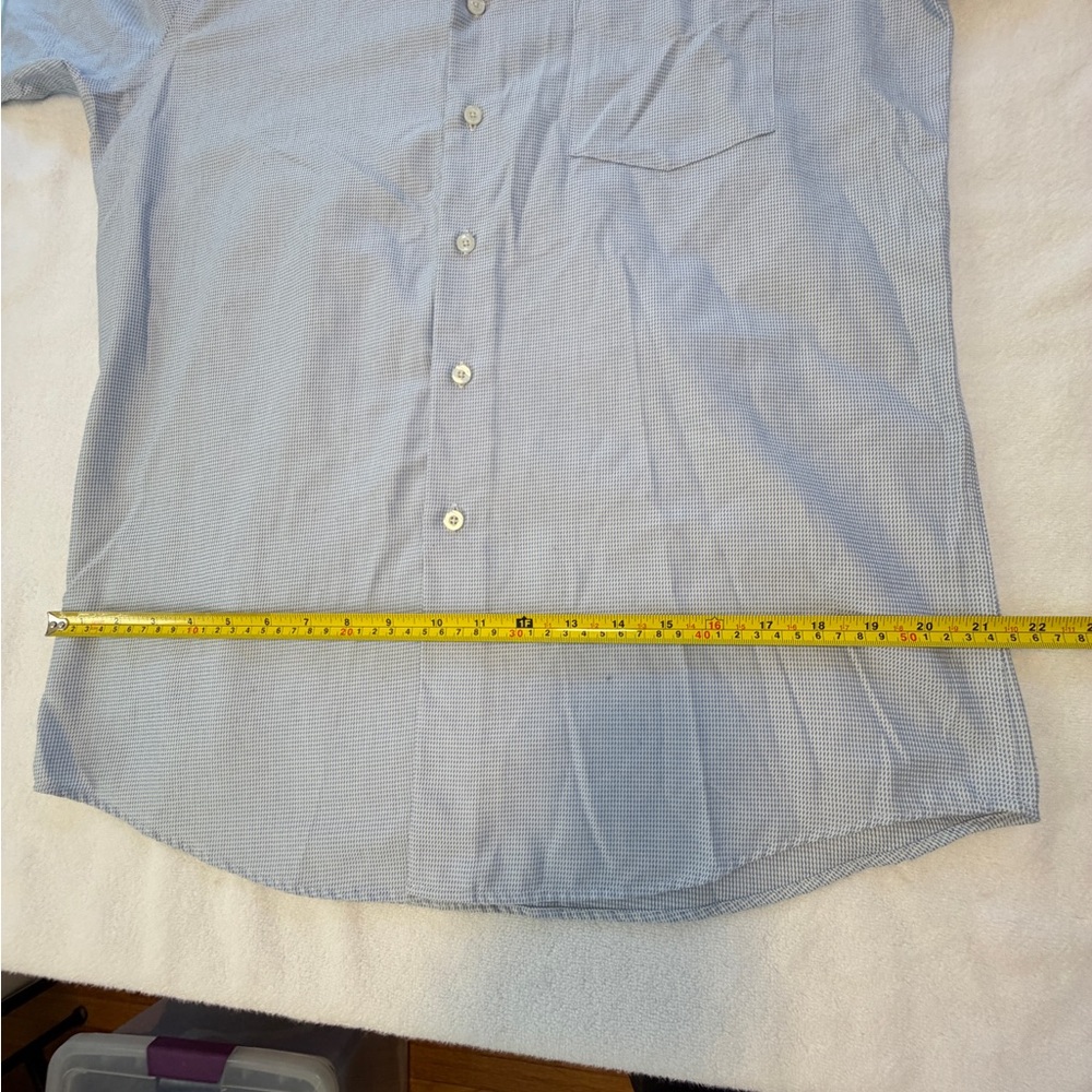Andrew Fezza Pale Blue Micro-Check Button-Up Dress Shirt - Picture 7 of 8